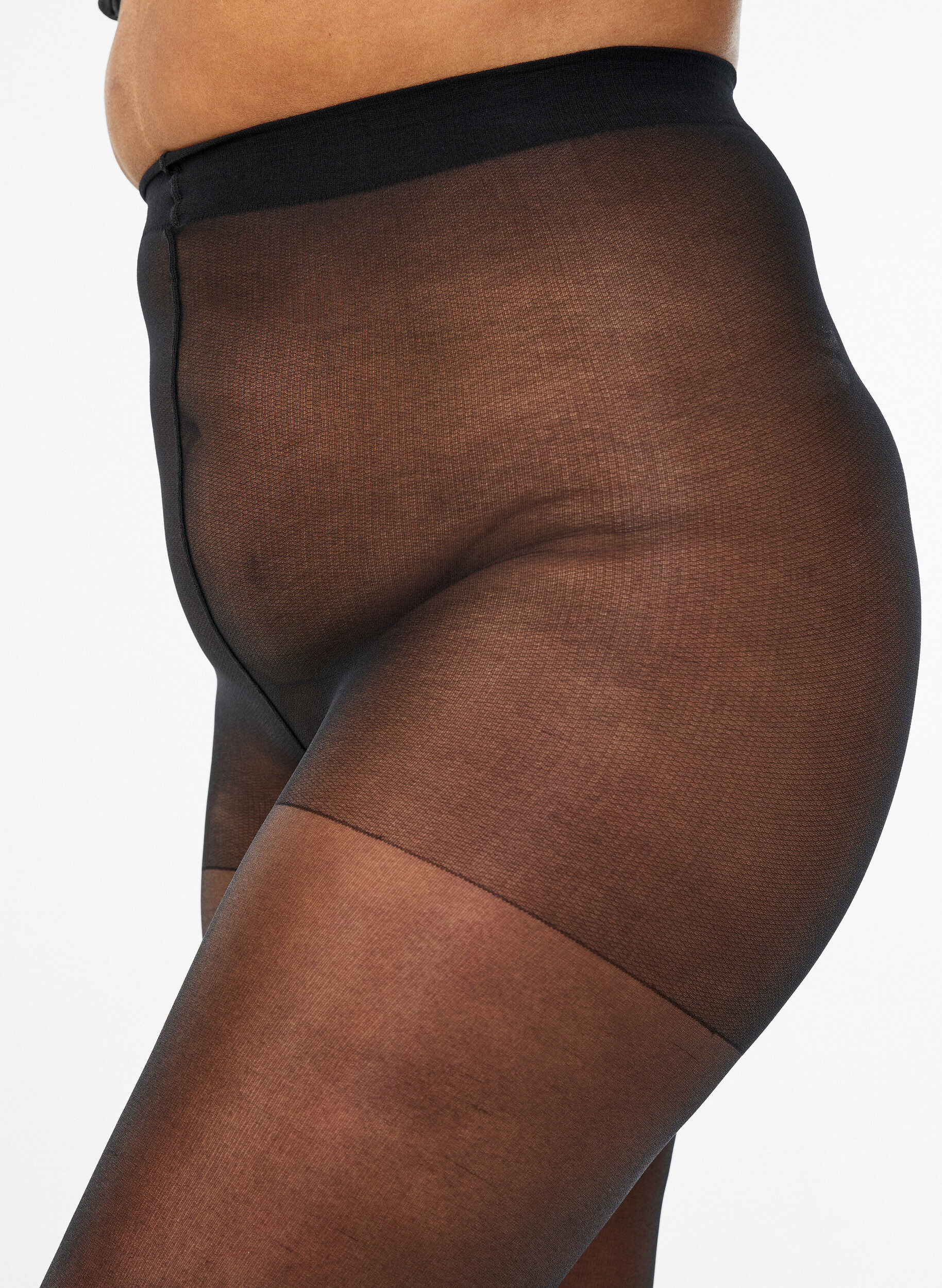 ZizziSlitstarka strumpbyxor i 30 denier, Svart, Model image number 2