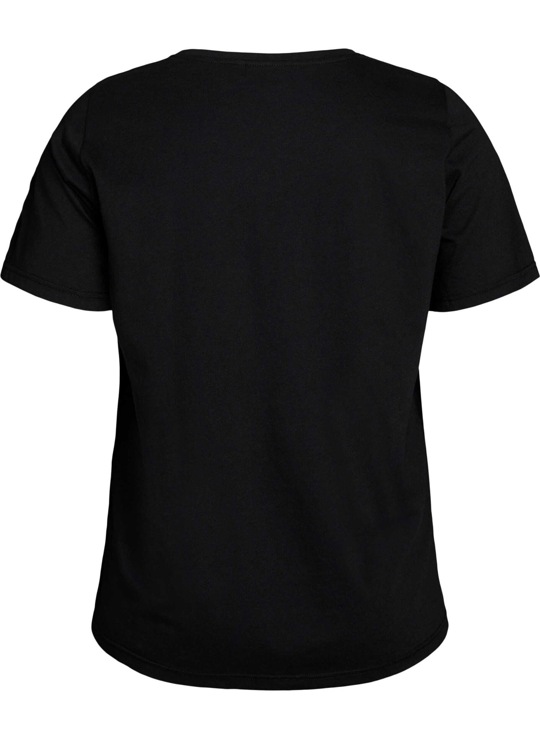 ZizziT-shirt med tryck, Svart, Packshot image number 1