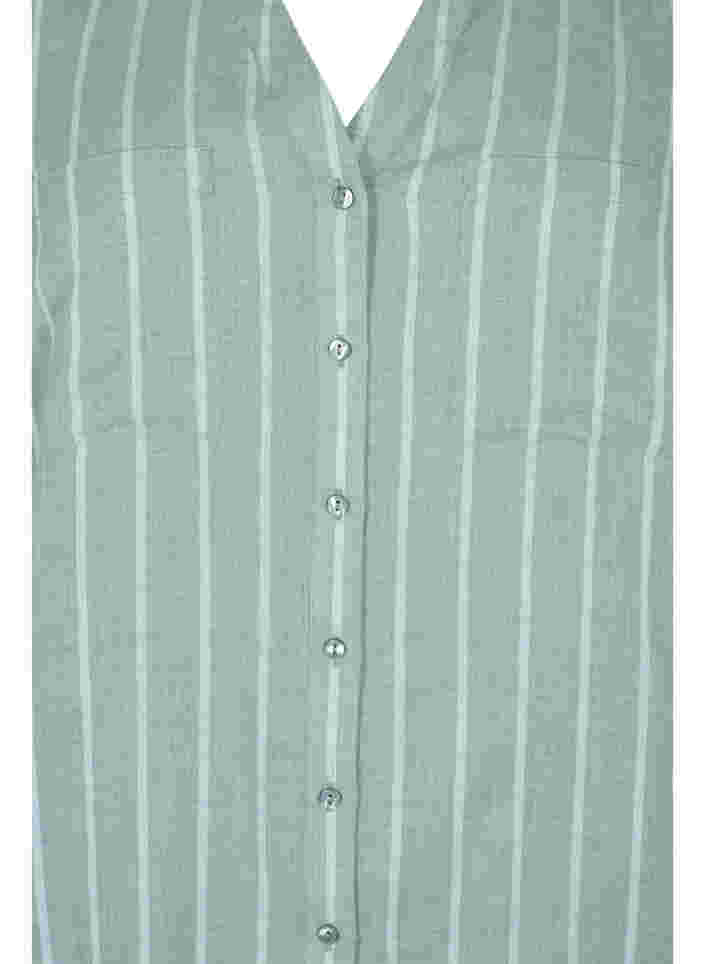 Randig skjorta med V-ringad hals, Balsam Green Stripe, Packshot image number 2