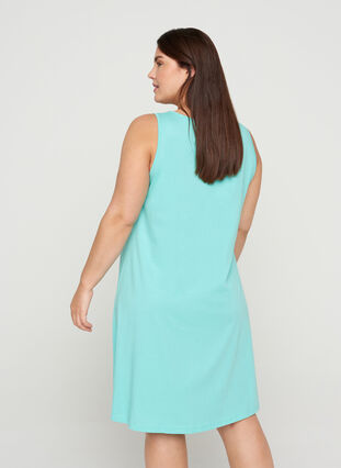 A-linjeformad klänning utan ärmar, Aqua Sky SUPER , Model image number 1