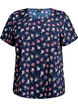 Kort&auml;rmad blus med struktur, Bl&aring;, Packshot image number 0
