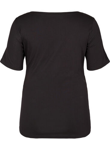 Kortärmad t-shirt för gravida i bomull, Black, Packshot image number 1