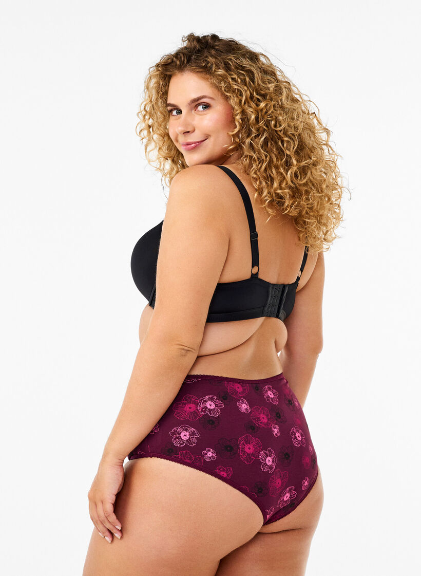 7-pack hipstertrosor med normal midja, M&ouml;rk Bordeaux, Model image number 1