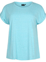 Melerad t-shirt med korta ärmar, Blue Atoll Mél