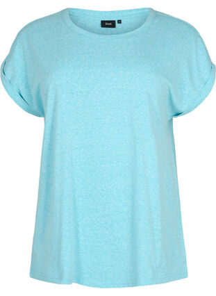 Melerad t-shirt med korta ärmar, Blue Atoll Mél, Packshot image number 0