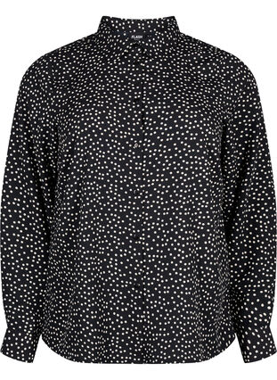 FLASH - Skjorta med prickar, Black White Dot, Packshot image number 0