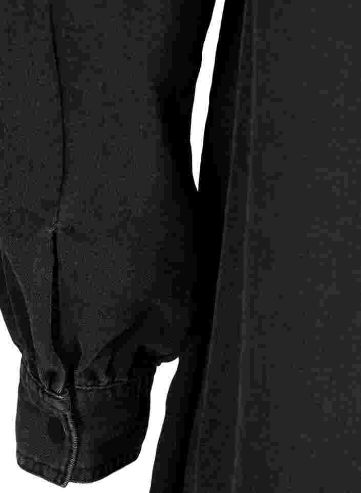 Långärmad denimklänning, Grey Denim, Packshot image number 3