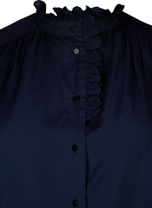 Viskosskjorta klänning med ruffles, Sky Captain, Packshot image number 2