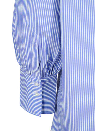 Randig bomullsskjorta med lös passform, Baja Blue Stripe, Packshot image number 4