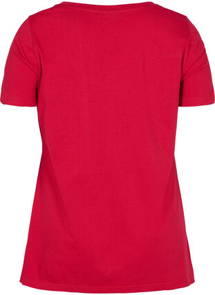 A-linjeformad t-shirt i bomull, Tango Red ENOUGH, Packshot image number 1