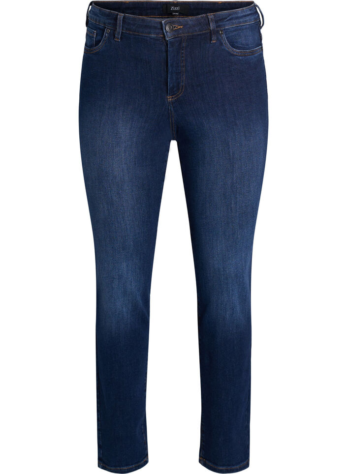Slim fit-jeans med normal midja, Dark Blue, Packshot image number 0