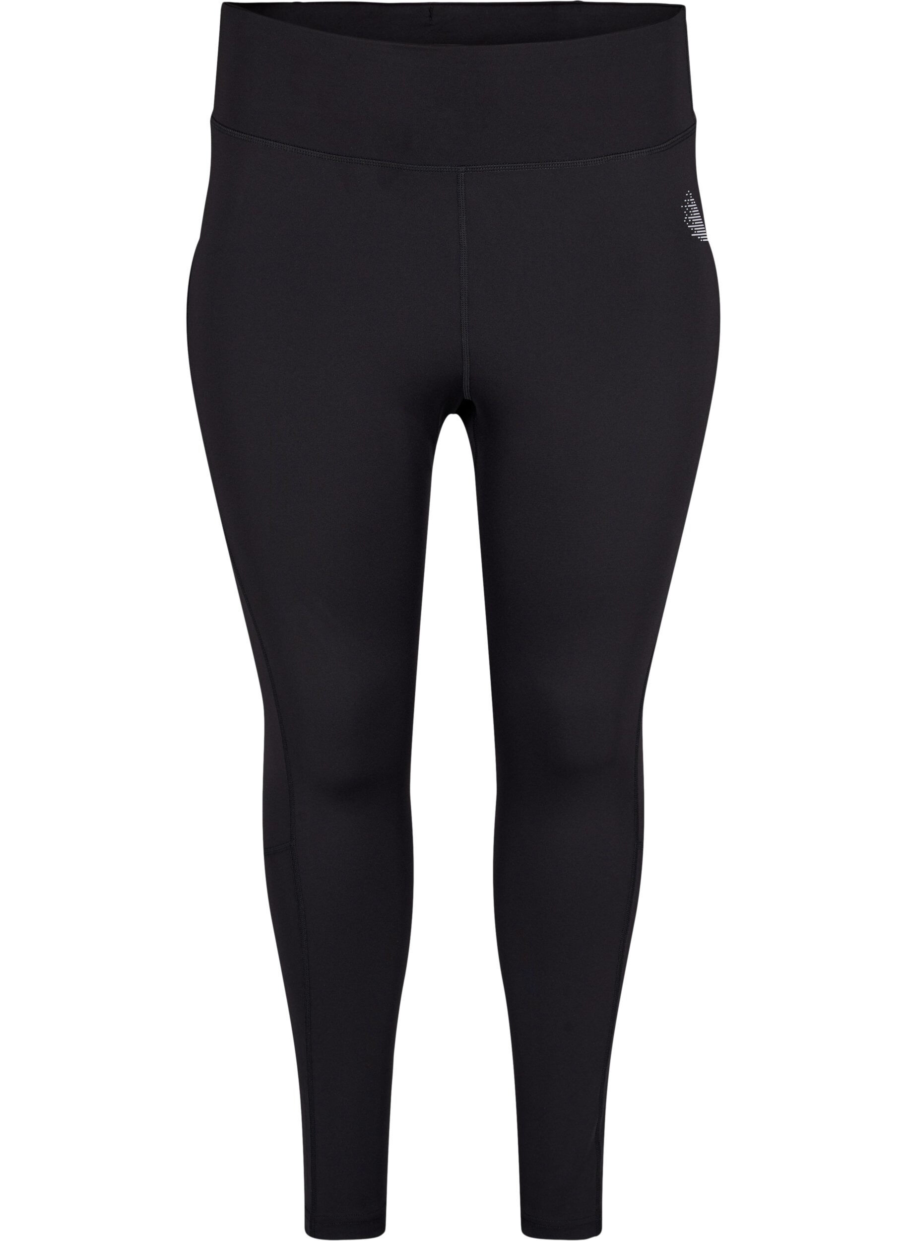 Zizzi CORE, POCKET TIGHTS - Tr&auml;ningstights med sidficka, Black, Packshot image number 0