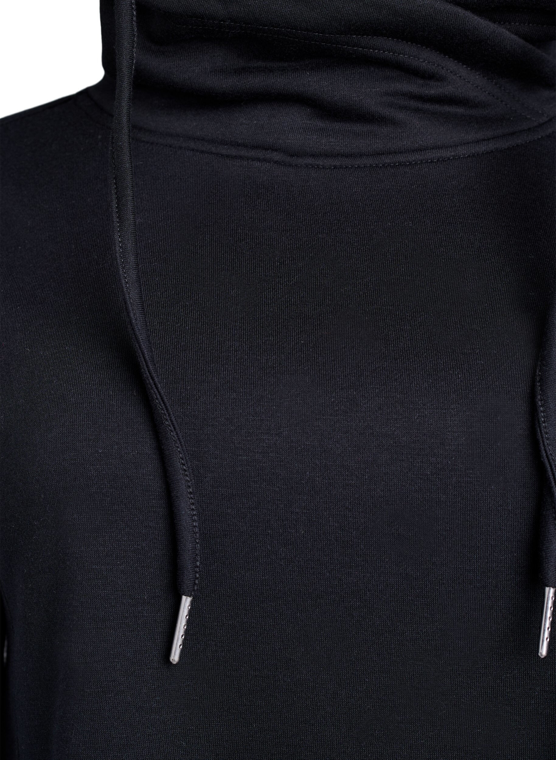 ZizziKort sweatshirtkl&auml;nning med h&ouml;g krage och fickor, Svart, Packshot image number 2