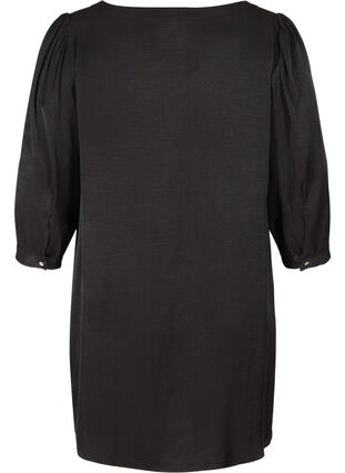 Tunika med knappar och 3/4 ärmar, Black, Packshot image number 1