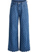 Myra jeans med bred passform och slitningar, Bl&aring;, Packshot image number 0