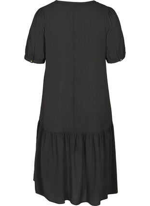 A-linjeformad klänning med 2/4 ärmar, Black, Packshot image number 1