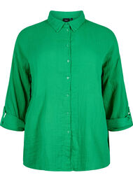 Skjorta med krage av bomullsmuslin, Jolly Green, Packshot