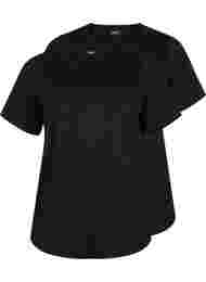 FLASH - 2-pack t-shirtar med rund hals, Black/Black