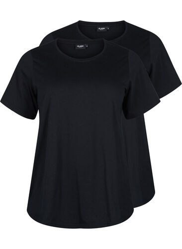 FLASH - 2-pack t-shirtar med rund hals, Black/Black, Packshot image number 0