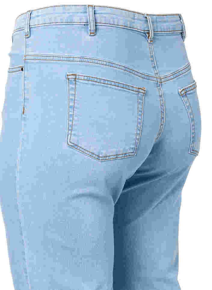 Högmidjade Gemma jeans med hål på knät, Ex Lgt Blue, Packshot image number 3