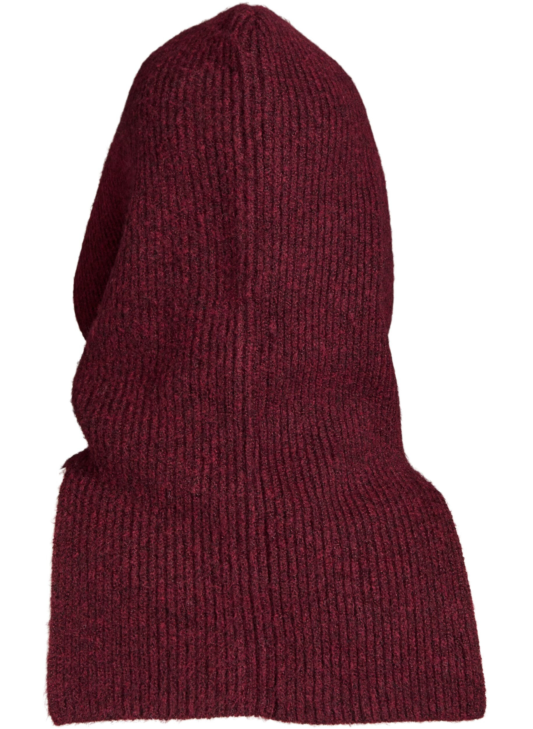 Zizzi Stickad balaklava med dragsko, M&ouml;rk Bordeaux, Packshot image number 1