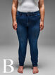 Slim fit-jeans med normal midja, Dark Blue, Model image number 4