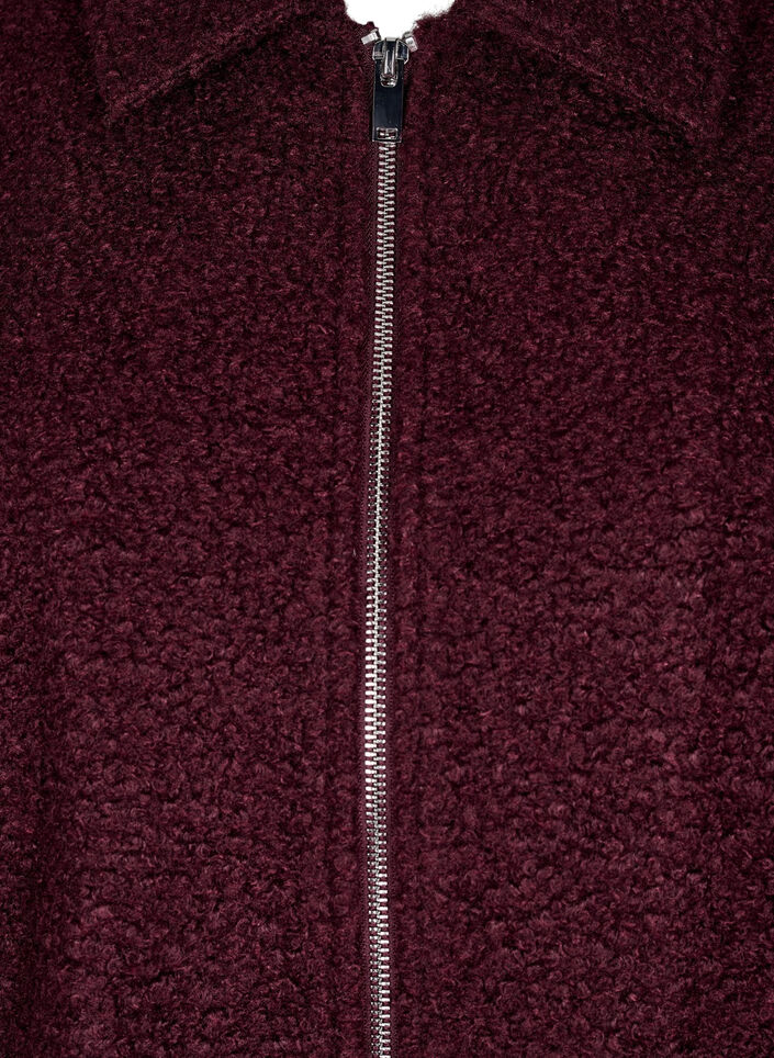 Kort jacka med dragkedja, Mörk Bordeaux, Packshot image number 2