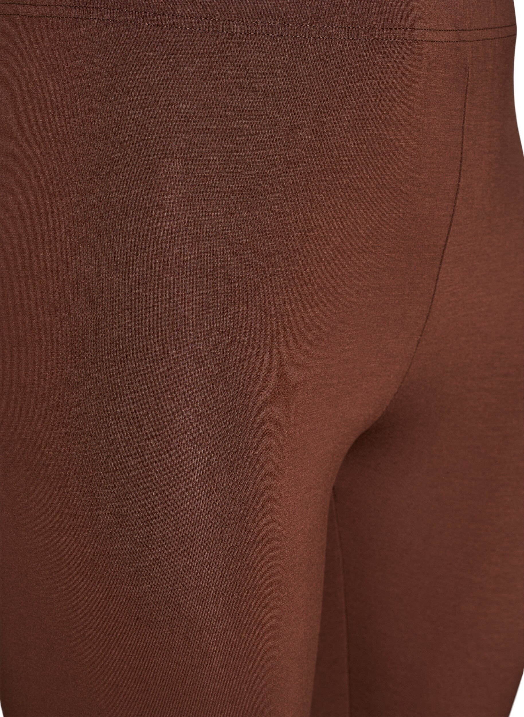 Zizzi Basic leggings i viskos, Brun, Packshot image number 2