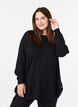 Stickad blus med knappar i sidan, Svart, Model image number 0