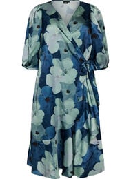 Omlottkl&auml;nning med blomm&ouml;nster och 3/4-&auml;rmar, Mixed colours