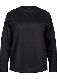 Sweatshirt med rund halsringning, Svart