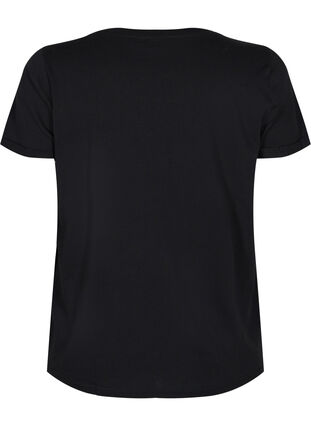 Sport t-shirt med tryck, Black w. White, Packshot image number 1