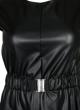 Kort klänning med läderlook, Black, Packshot image number 2