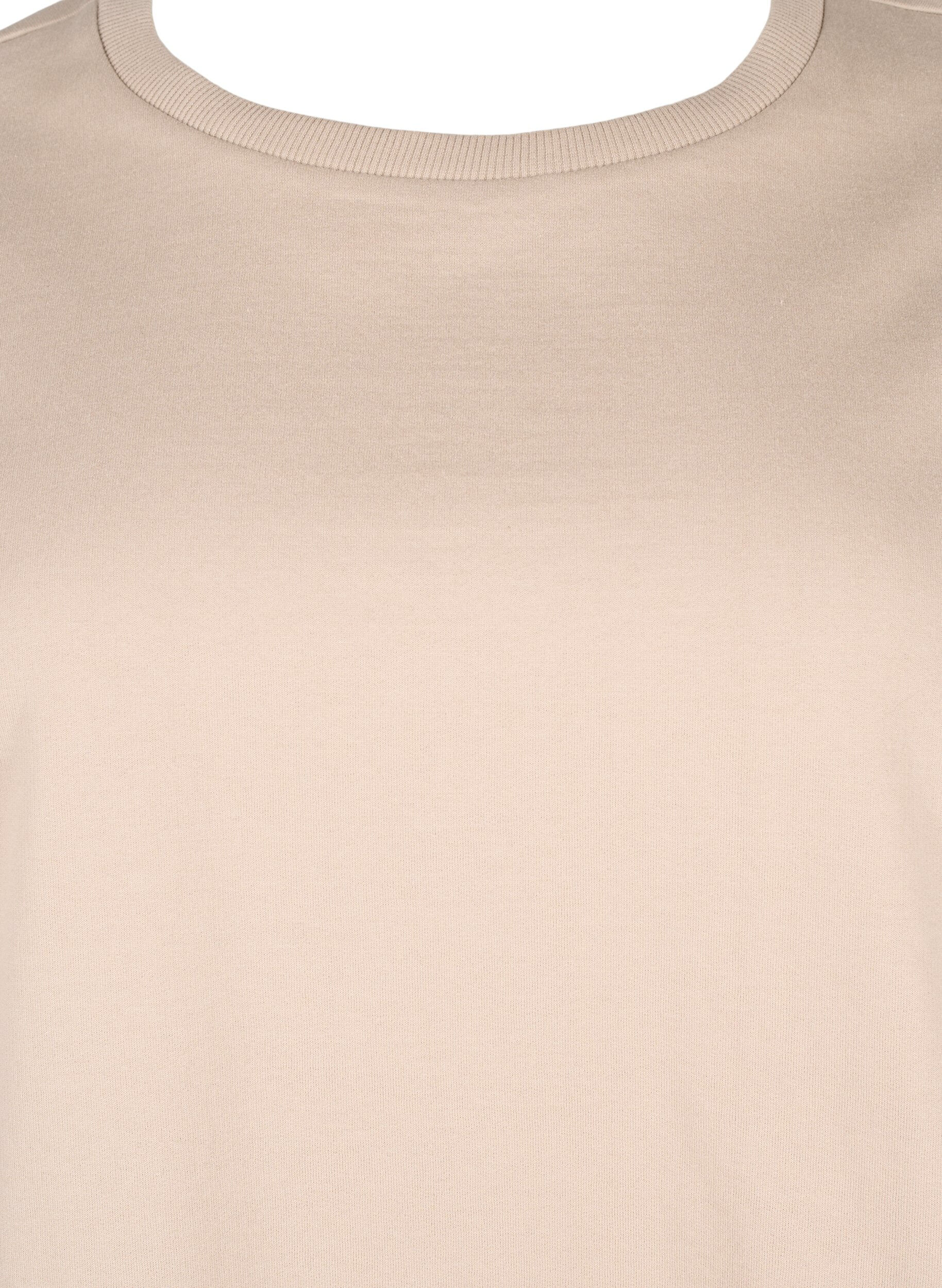 Zizzi Sweatshirt med rund halsringning, Simply Taupe, Packshot image number 2