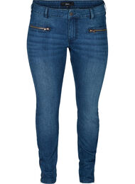Extra slim Sanna jeans med dragkedjor, Blue denim