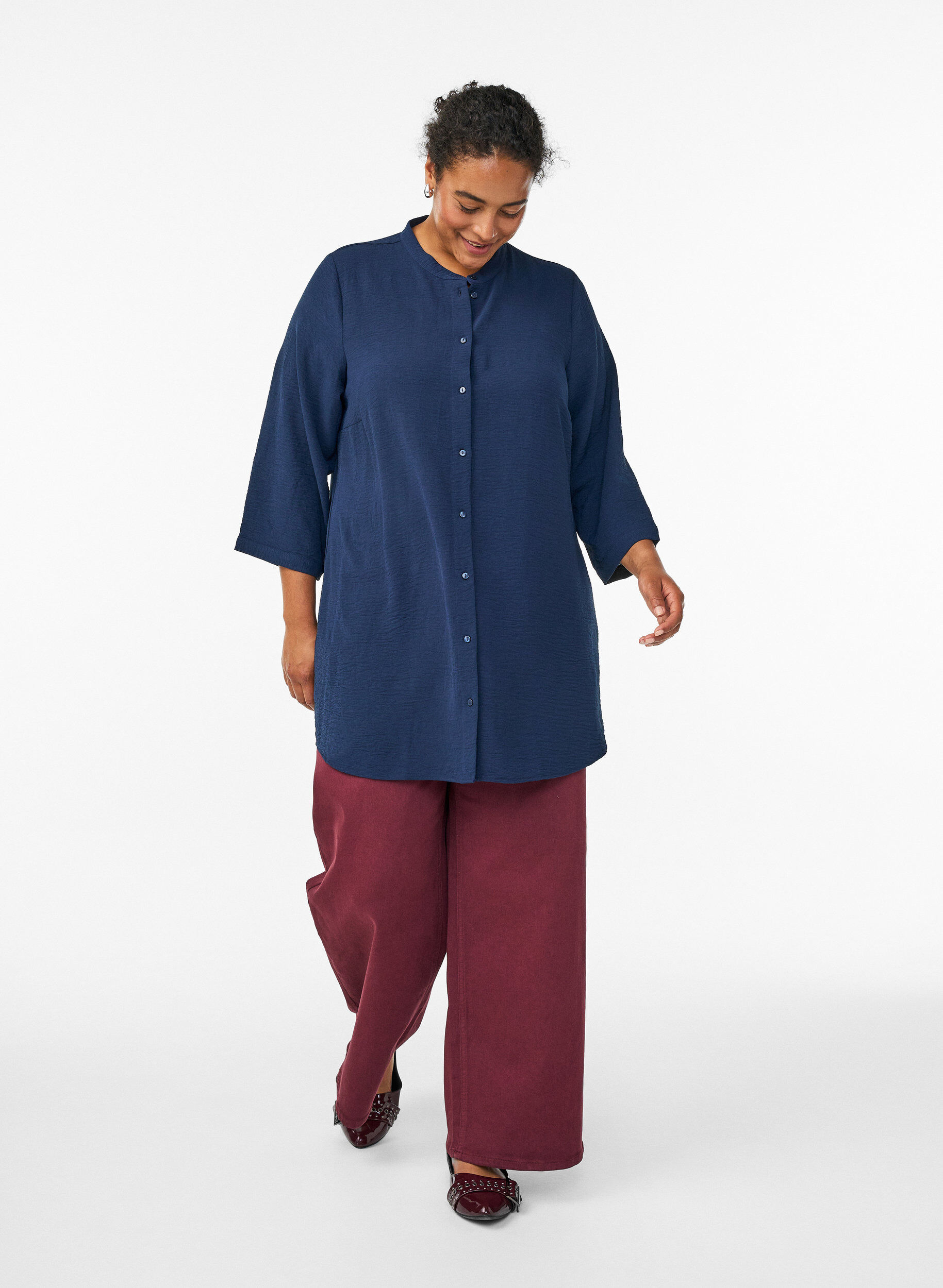 ZizziTunika med 3/4-&auml;rmar, Bl&aring;, Model image number 1