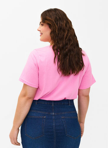 T-shirt från FLASH med tryck, Begonia Pink Always, Model image number 1