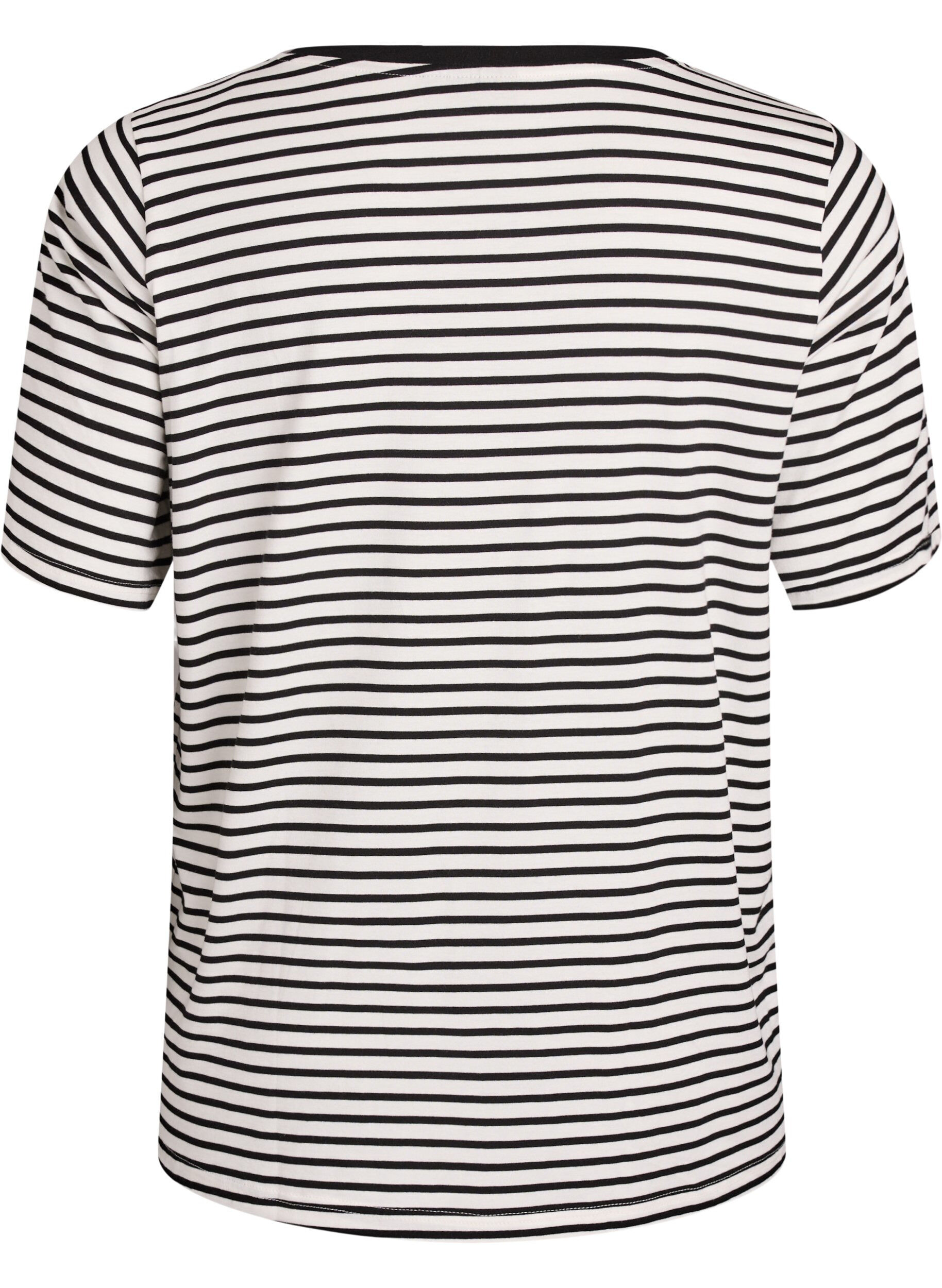 ZizziT-shirt i TENCEL&trade; Lyocell med r&auml;nder, Vit, Packshot image number 1