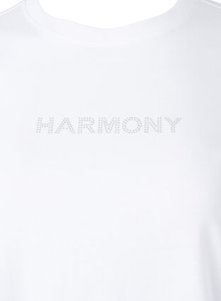 T-shirt i ekologisk bomull med text, White HARMONY, Packshot image number 2