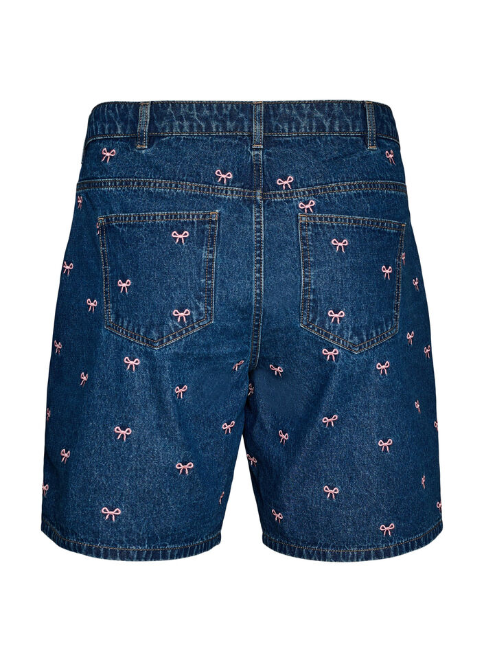 Broderade jeansshorts, Bl&aring;, Packshot image number 1