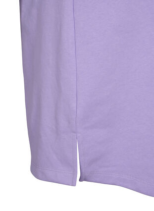 Sweatshirtklänning med korta ärmar och slits, Lavender, Packshot image number 3