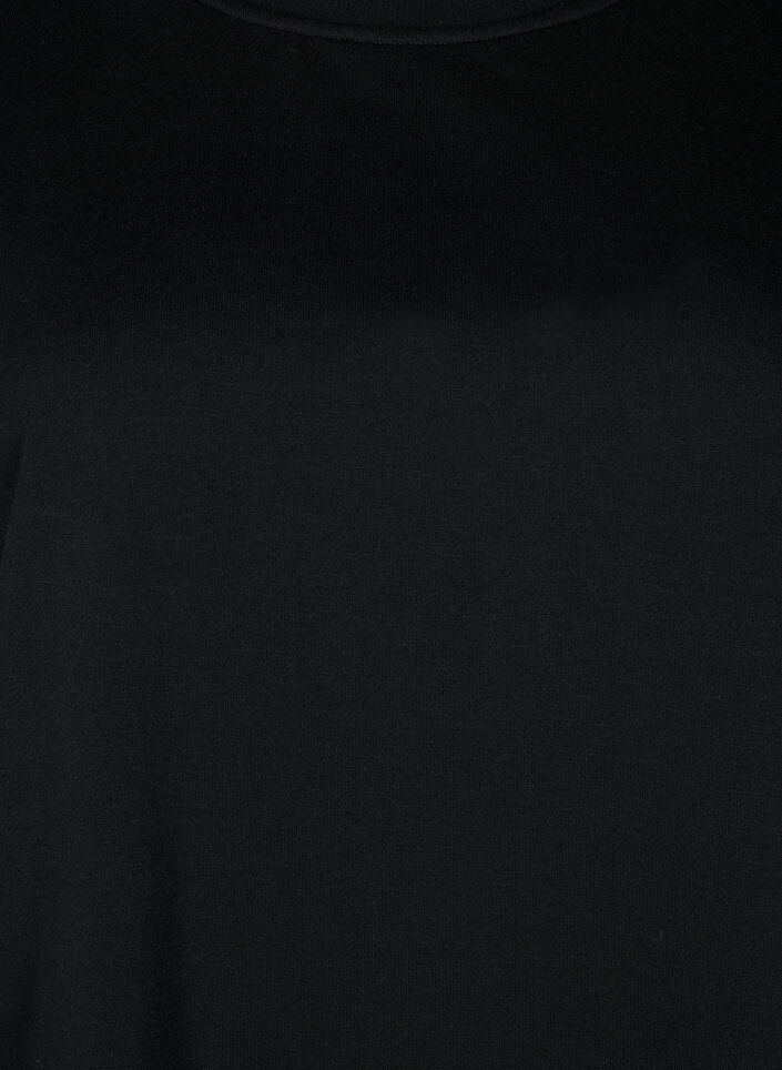 Lång sweatshirt med 1/2-ärmar, Black, Packshot image number 2