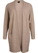 Ribbstickad kofta med fickor, Beige, Packshot image number 0
