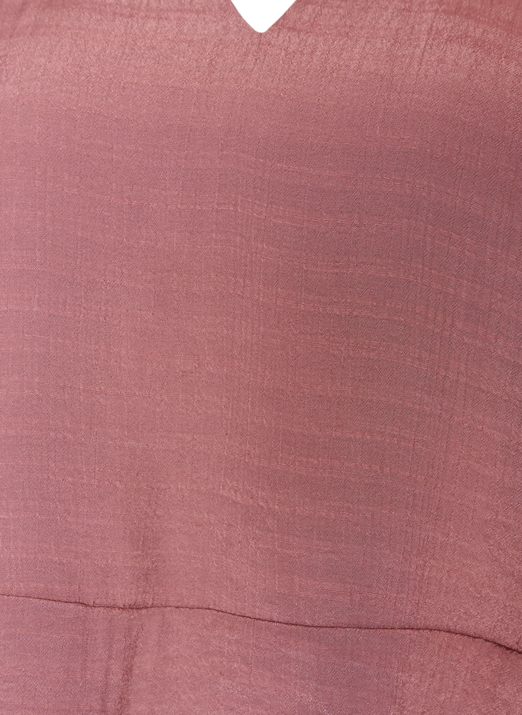 ZizziA-linjeformad kl&auml;nning med volanger i lager, Rosa, Packshot image number 2