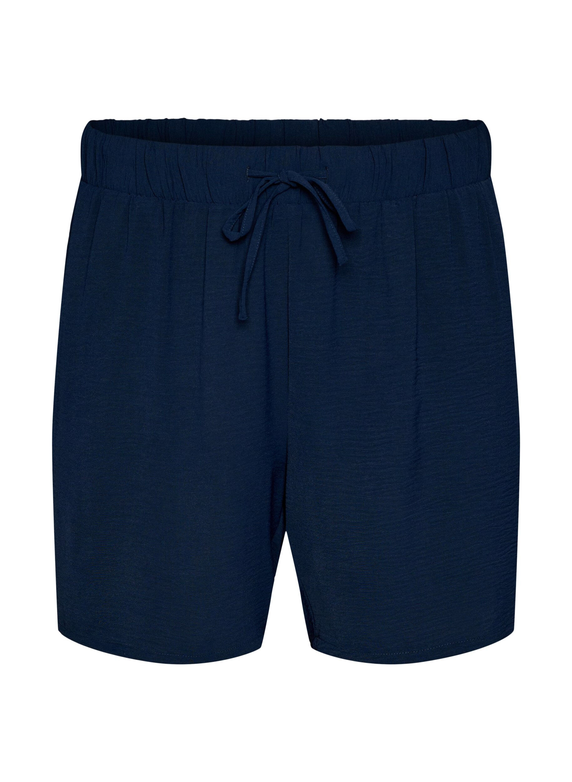 ZizziShorts med fickor och res&aring;r i midjan, Bl&aring;, Packshot image number 0