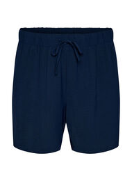 Shorts med fickor och res&aring;r i midjan, Bl&aring;