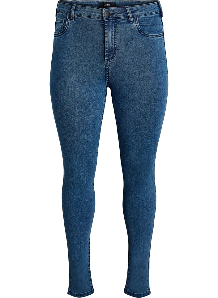 Amy jeans med h&ouml;g midja och supersmal passform, Bl&aring;, Packshot image number 0