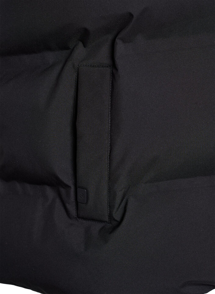 Kort pufferjacka med h&ouml;g krage, Svart, Packshot image number 3