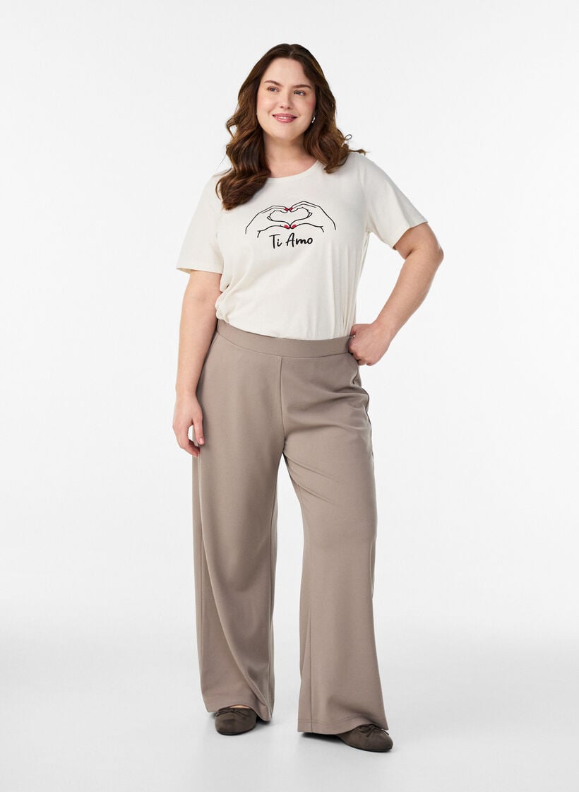 T-shirt med tryck, Vit, Model image number 1