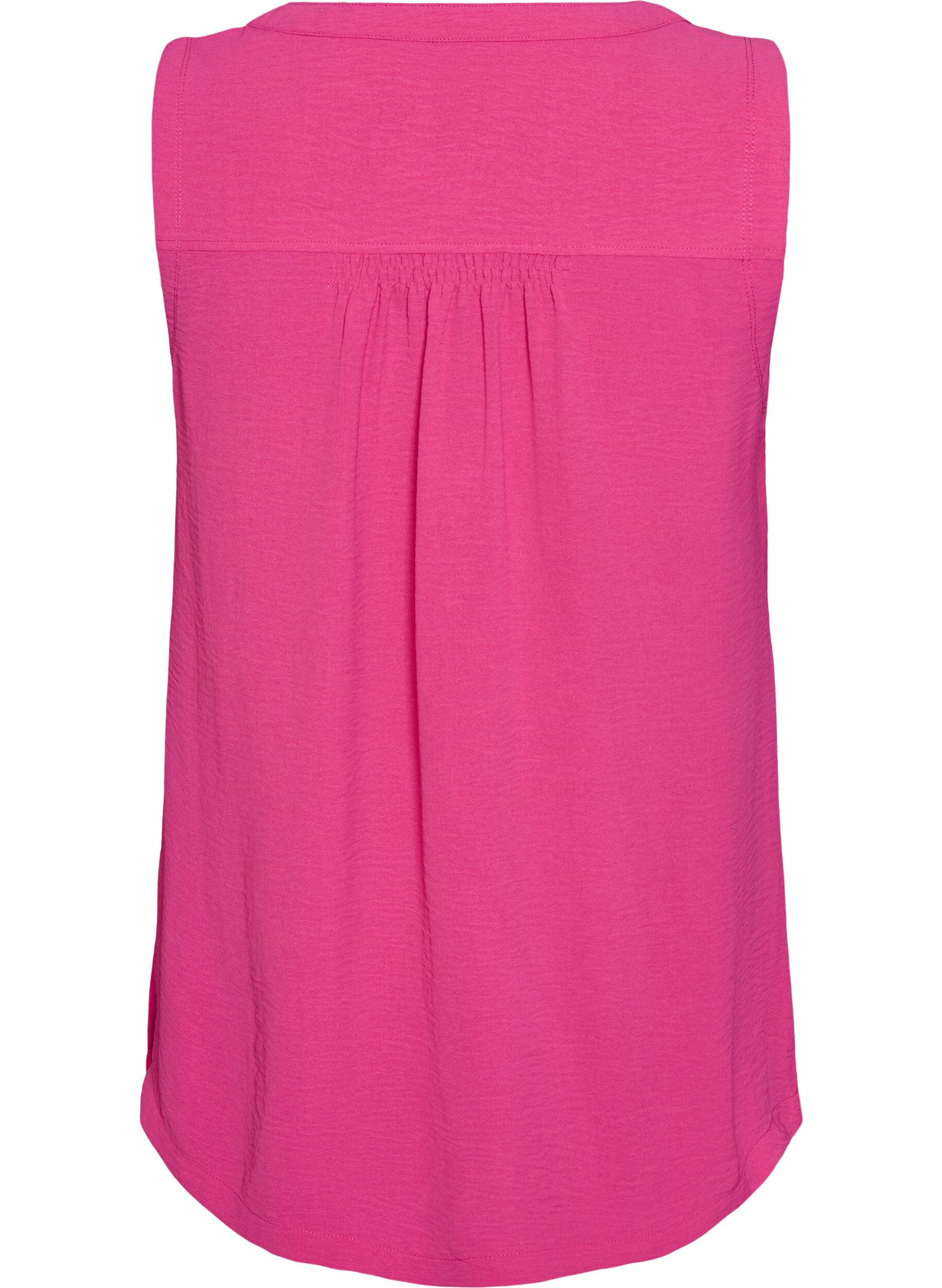 Zizzi&Auml;rml&ouml;s topp med rynkdetaljer, Rosa, Packshot image number 1